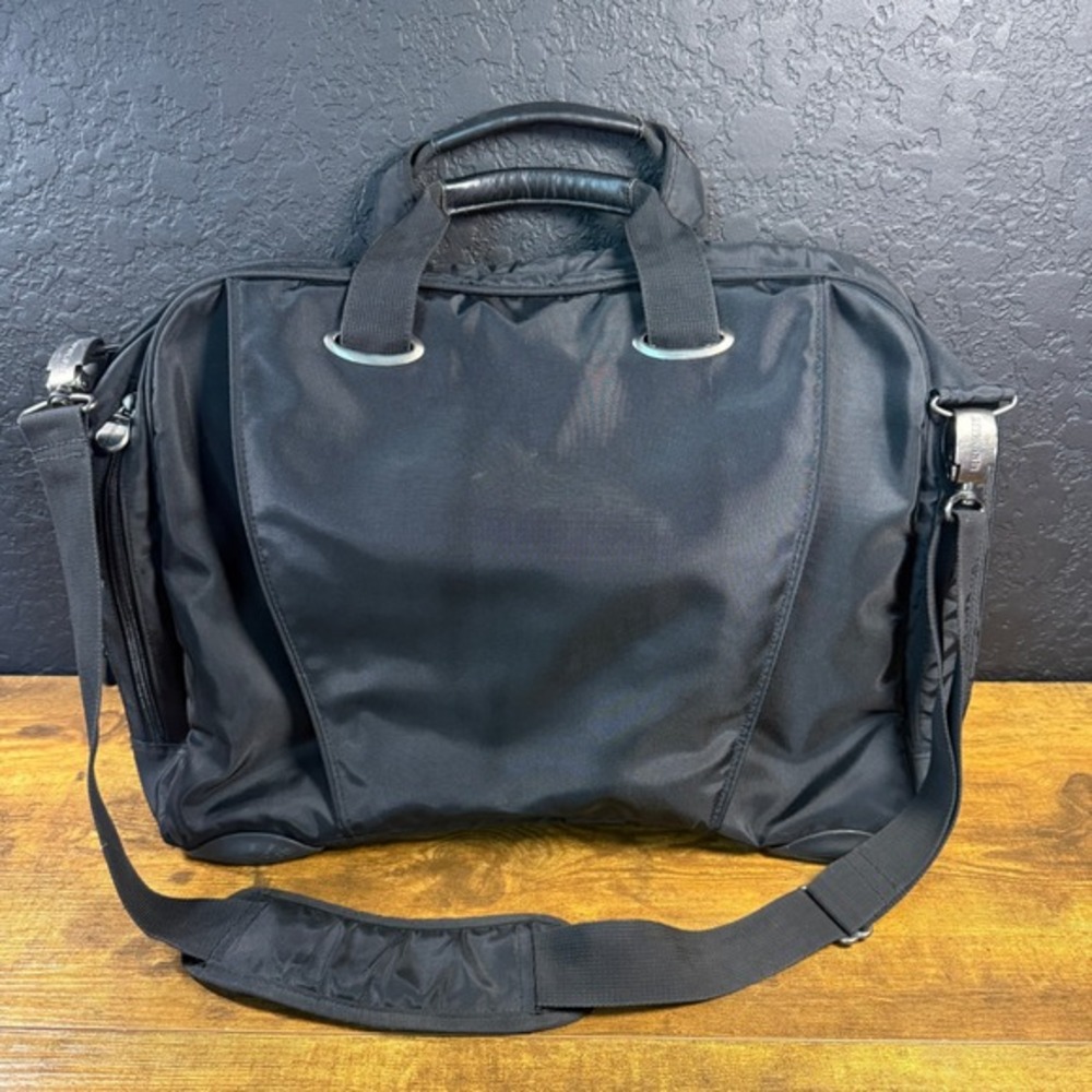 Kensington Ballistic Nylon Black‎ Laptop Briefcase Messenger Bag Large Mens